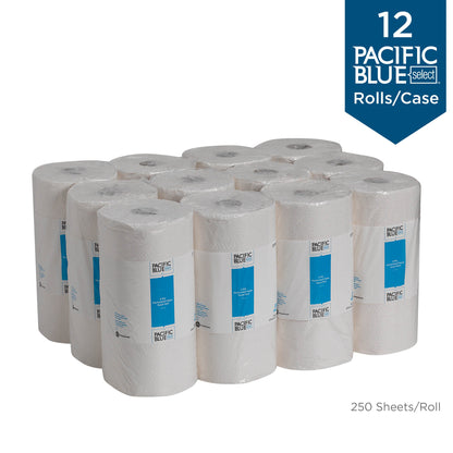 Georgia-Pacific Blue Select 2-Ply Perforated Paper Towel Rolls, 27385, 85 Sheets Per Roll, 30 Rolls Per Case