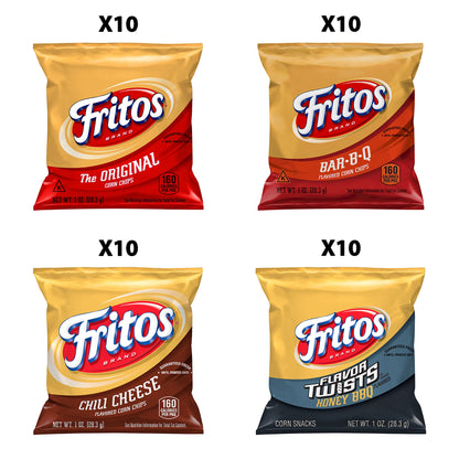 Fritos Corn Chips, Variety Pack, 1 Ounce (Pack of 40)