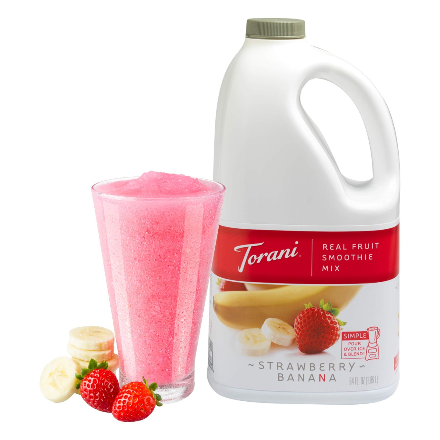 Torani Real Fruit Smoothie Mix, Strawberry, 64 Ounce