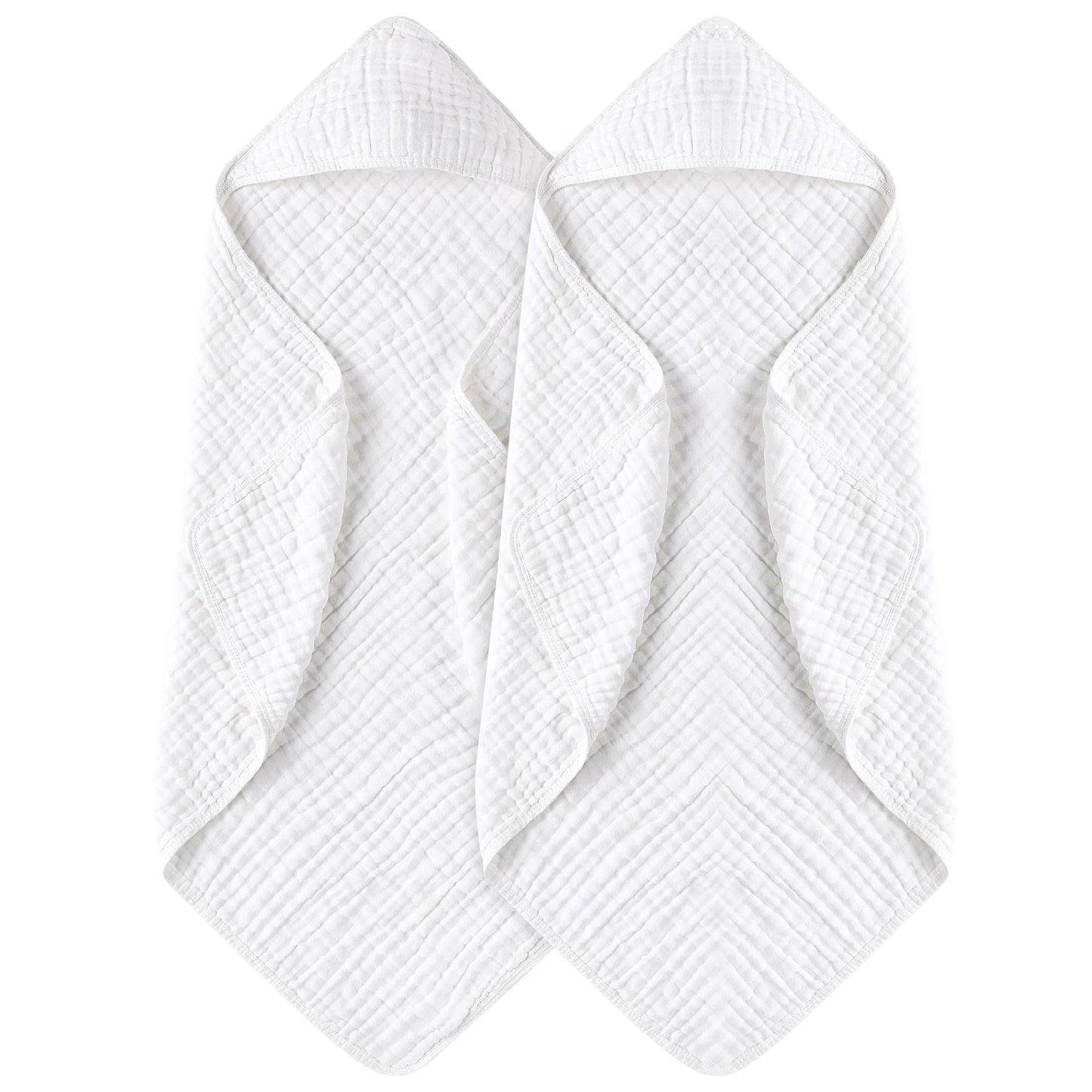 Yoofoss Hooded Baby Towels for Newborn 2 Pack 100% Muslin Cotton Baby Bath Towel with Hood for Babies, Infant, Toddler and Kids, Large 32x32Inch, Soft and Absorbent Newborn Essential