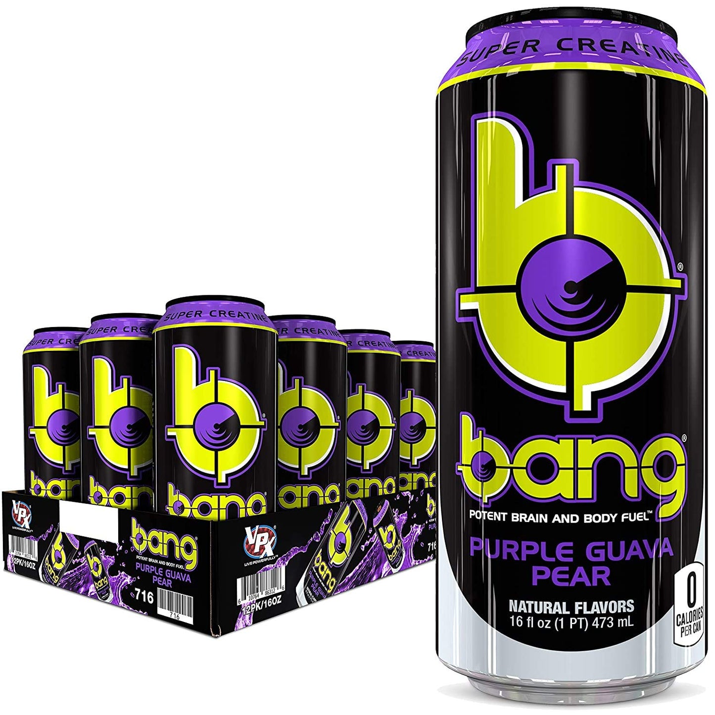 Bang Energy Bangster Berry, Sugar-Free Energy Drink, 16-Ounce (Pack of 12)