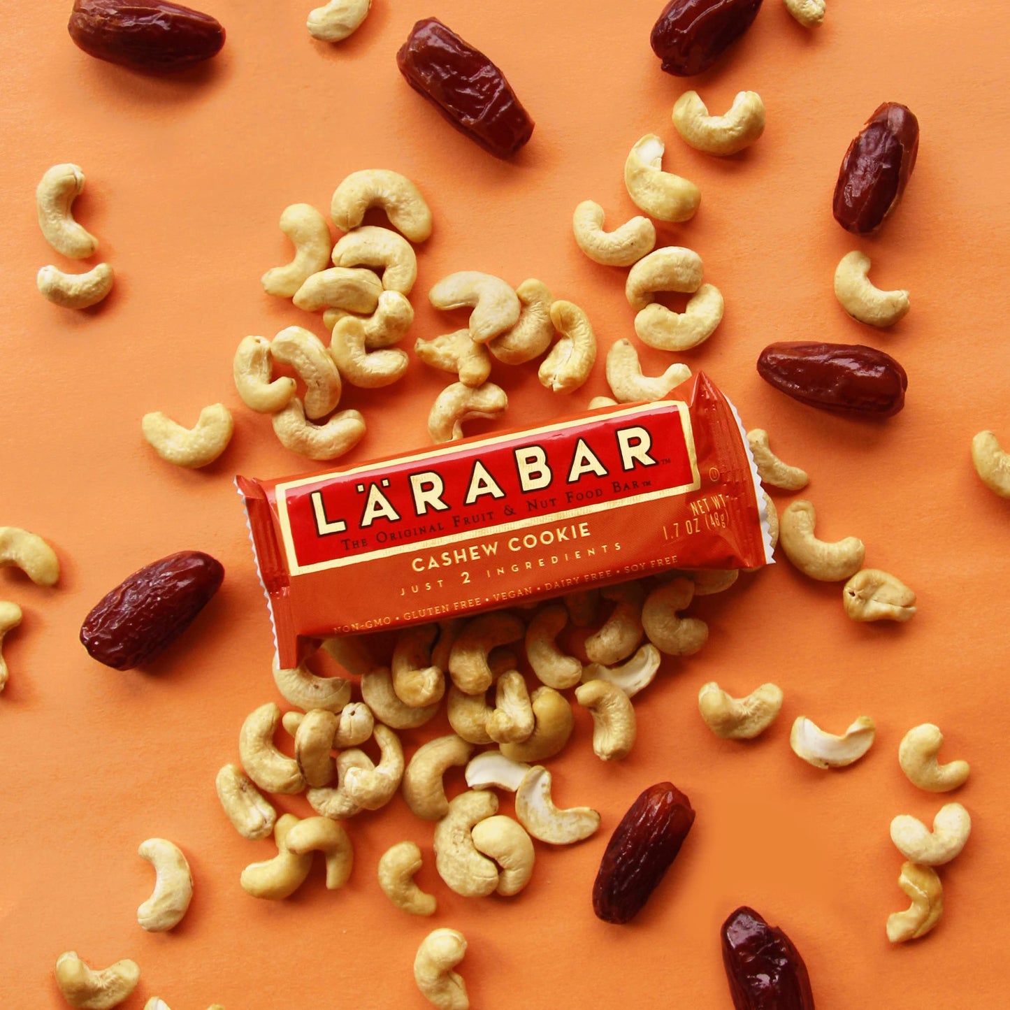 Larabar Cashew Cookie, Gluten Free Vegan Fruit & Nut Bars, 1.7 oz, 18 ct