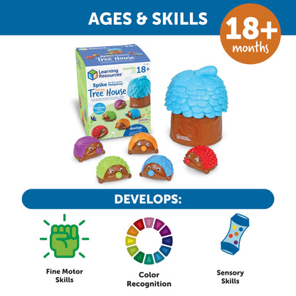 Learning Resources Spike The Fine Motor Hedgehog - Toddler Learning Toys, Fine Motor and Sensory Toys for Kids Ages 18+ Months, Montessori Toys