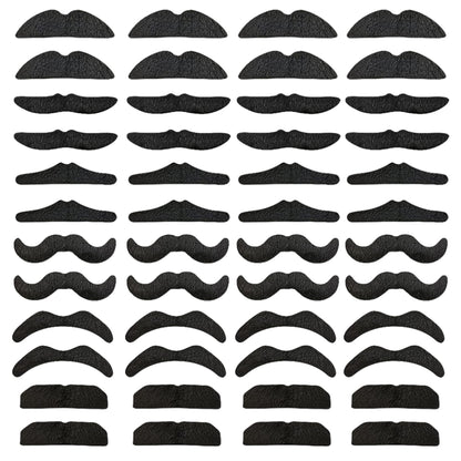 48 pcs Novelty Fake Mustaches,Mustache Party Supplies, Novelty Artificial Mustaches for Birthday,Halloween,Party Supplies,Masquerade,Black