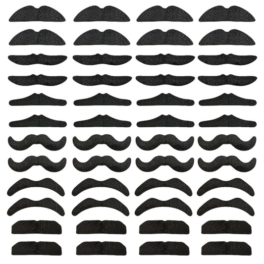 48 pcs Novelty Fake Mustaches,Mustache Party Supplies, Novelty Artificial Mustaches for Birthday,Halloween,Party Supplies,Masquerade,Black