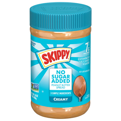 SKIPPY Creamy Peanut Butter Spread, No Sugar Added, 40 oz jar