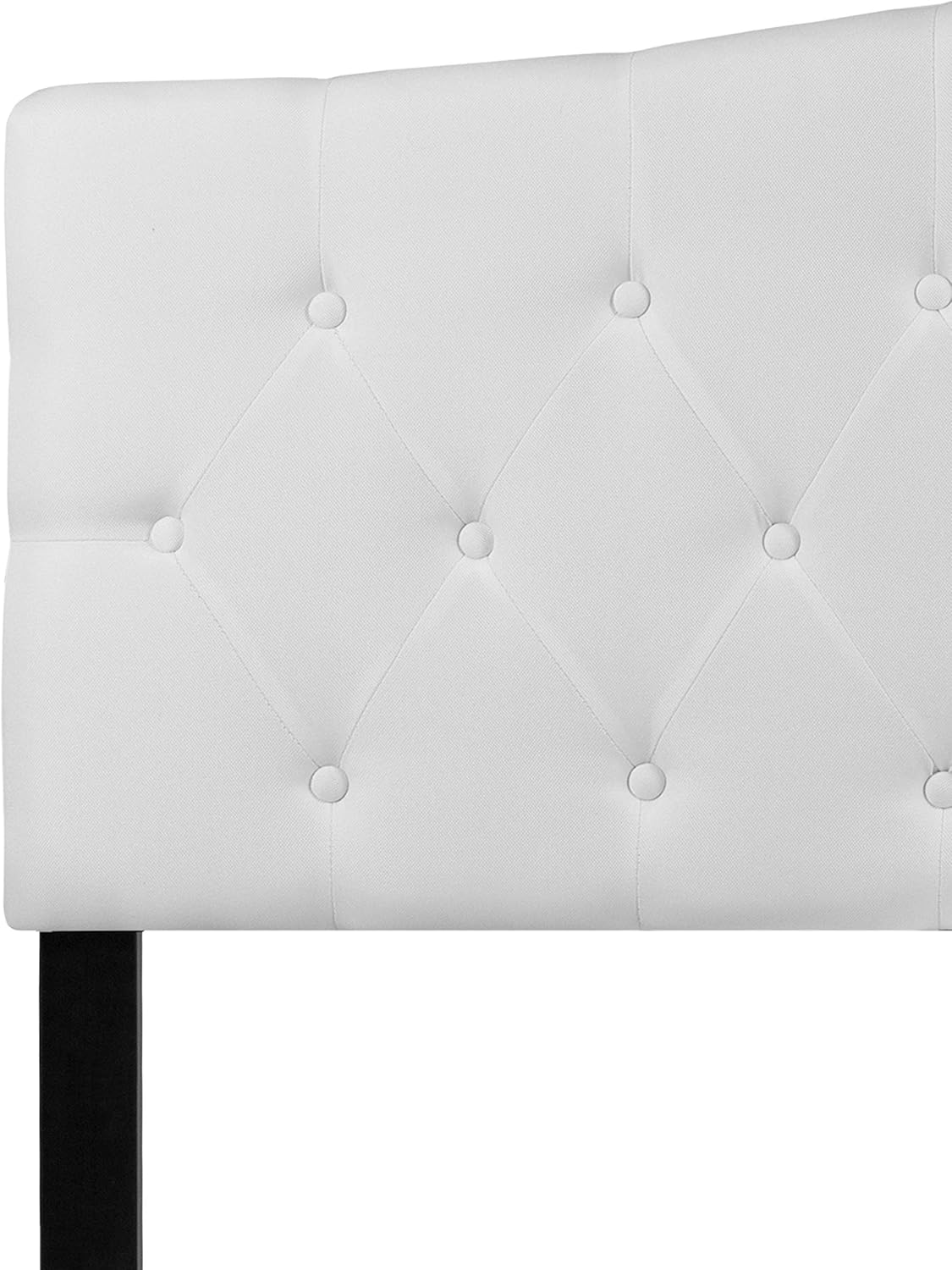 EMMA + OLIVER Tufted Upholstered Queen Size Headboard in White Fabric