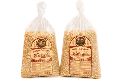 Amish Country Popcorn - Baby White (6 Pound Bag) - Small & Tender Popcorn - Old Fashioned And Delicious with Recipe Guide