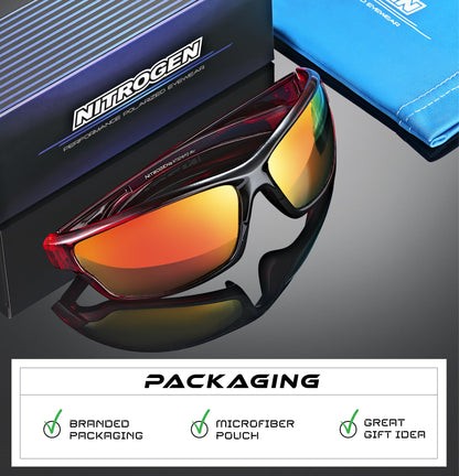 Nitrogen Polarized Wrap Around Sport Sunglasses for Men Women UV400 Protection Sun Glasses