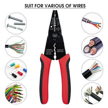 WGGE WG-015 Professional 8-inch Wire Stripper/wire crimping tool, Wire Cutter, Wire Crimper, Cable Stripper, Wiring Tools and Multi-Function Hand Tool.