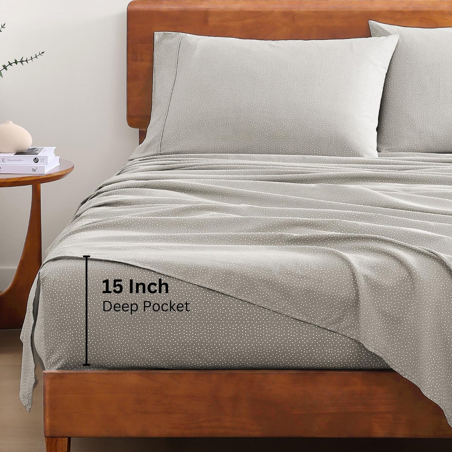 LANE LINEN 100% Organic Cotton Twin Sheets Set, 3Pc Twin Bed Sheets, Breathable Cotton Sheets Twin Size Bed Set, Dorm Room Essentials with 15" Twin Deep Pocket Fitted Sheet - White Sheets