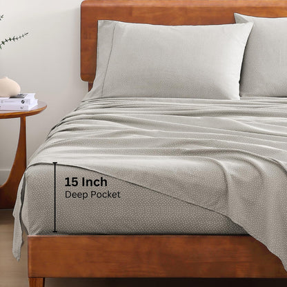 LANE LINEN 100% Organic Cotton Twin Sheets Set, 3Pc Twin Bed Sheets, Breathable Cotton Sheets Twin Size Bed Set, Dorm Room Essentials with 15" Twin Deep Pocket Fitted Sheet - White Sheets