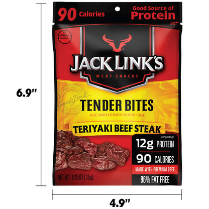 Jack Link's Beef Jerky 5 Count Multipack, Original, 5, 0.625 oz. Bags - Flavorful Meat Snack for Lunches, Ready to Eat - 7g of Protein, Made with 100% Beef - No Added MSG** or Nitrates/Nitrites