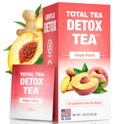 Total Tea SIimming Detox Tea Caffeine Free - 25 Day Detox Tea - Herbal Tea with Chamomile, Hibiscus Tea & Ginger Root for Colon Cleanse – Natural Citrus & Cinnamon Herbal Tea for Digestive Health