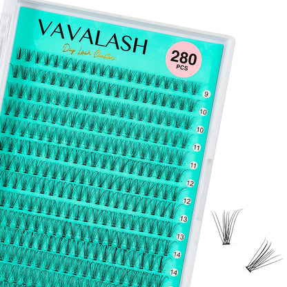 VAVALASH DIY Lash Extension Kit 280 Clusters Individual Lashes Kit 30D 40D 0.07D-10-16mm Lash Clusters, Lash Bond and Seal, Lash Tweezer for DIY Eyelash Extension at Home（Kit-30D+40D-0.07D-10-16MIX）