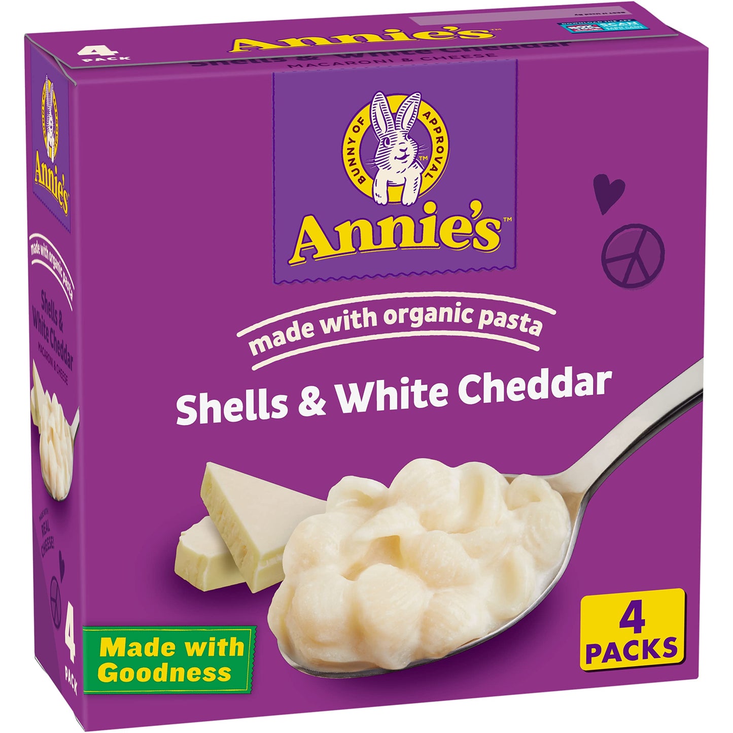 Annie's White Cheddar Shells Macaroni and Cheese with Organic Pasta, 6 oz (Pack of 12)