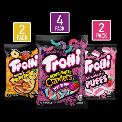 Trolli Gummy Fruit Variety Candy, Pack of 8