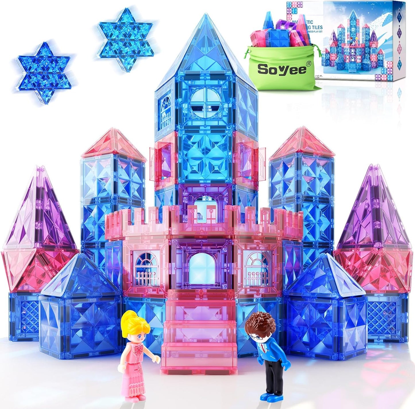 Diamond Magnetic Building Blocks - Frozen Princess Toys for 3-8 Year Old Girls & Boys - 3 4 5 6 Year Old Girl Birthday Xmas Present