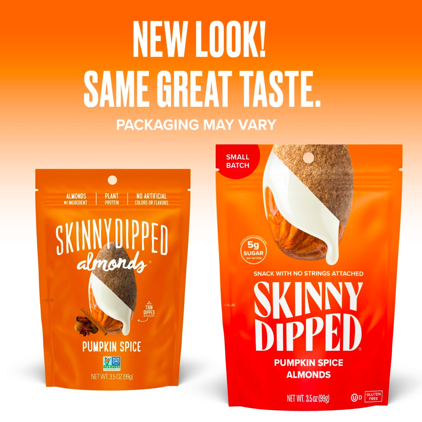 SkinnyDipped Snack Attack Minis Almond Variety Pack, Healthy Snack, Plant Protein, Gluten Free, 0.46 oz Mini Bags, Pack of 25