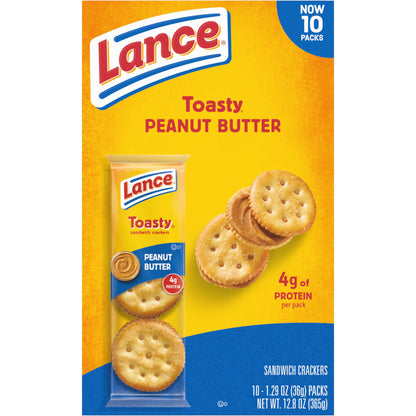 Lance Sandwich Crackers, Captain's Wafer Grilled Cheese, 10 Individual Packs, 6 Sandwiches Each