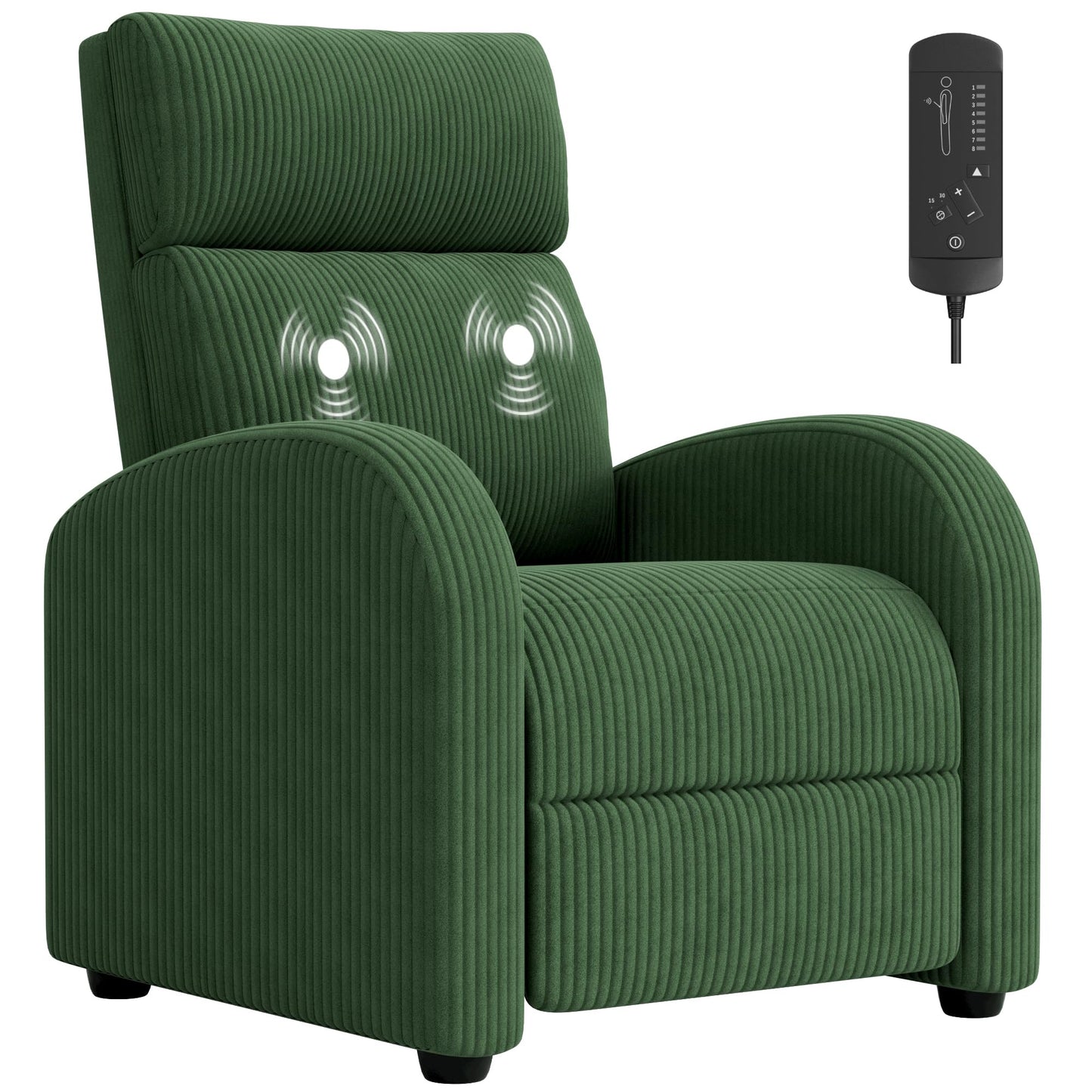 YESHOMY Recliner Chair for Adults, Adjustable Modern Single Sofa with Padded Seat Backrest for Living Room, with Lumbar Support, Green