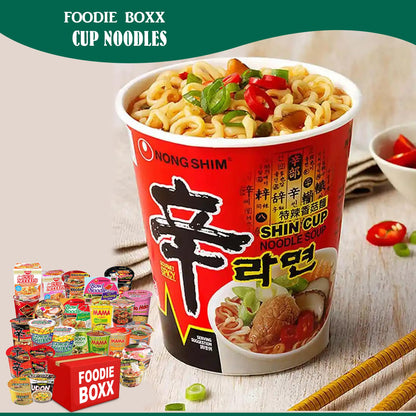 FOODIE BOXX Asian Instant Ramen Noodles Variety Pack with Cookies & Chopsticks (Dry)