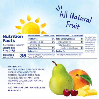 Dole Fruit Bowls No Sugar Added Variety Pack Snacks, Peaches, Mandarin Oranges & Cherry Mixed Fruit, 4oz 12 Cups, Gluten & Dairy Free, Bulk Lunch Snacks for Kids & Adults