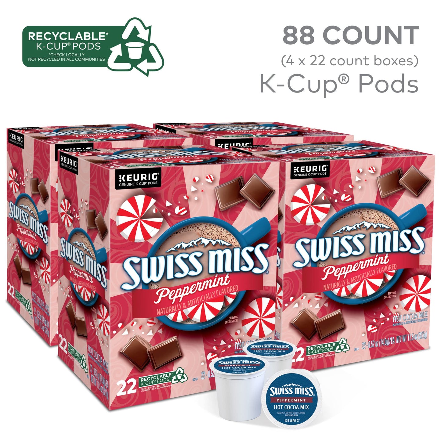 Swiss Miss Milk Chocolate Hot Cocoa, Keurig Single-Serve K-Cup Pods, 44 Count