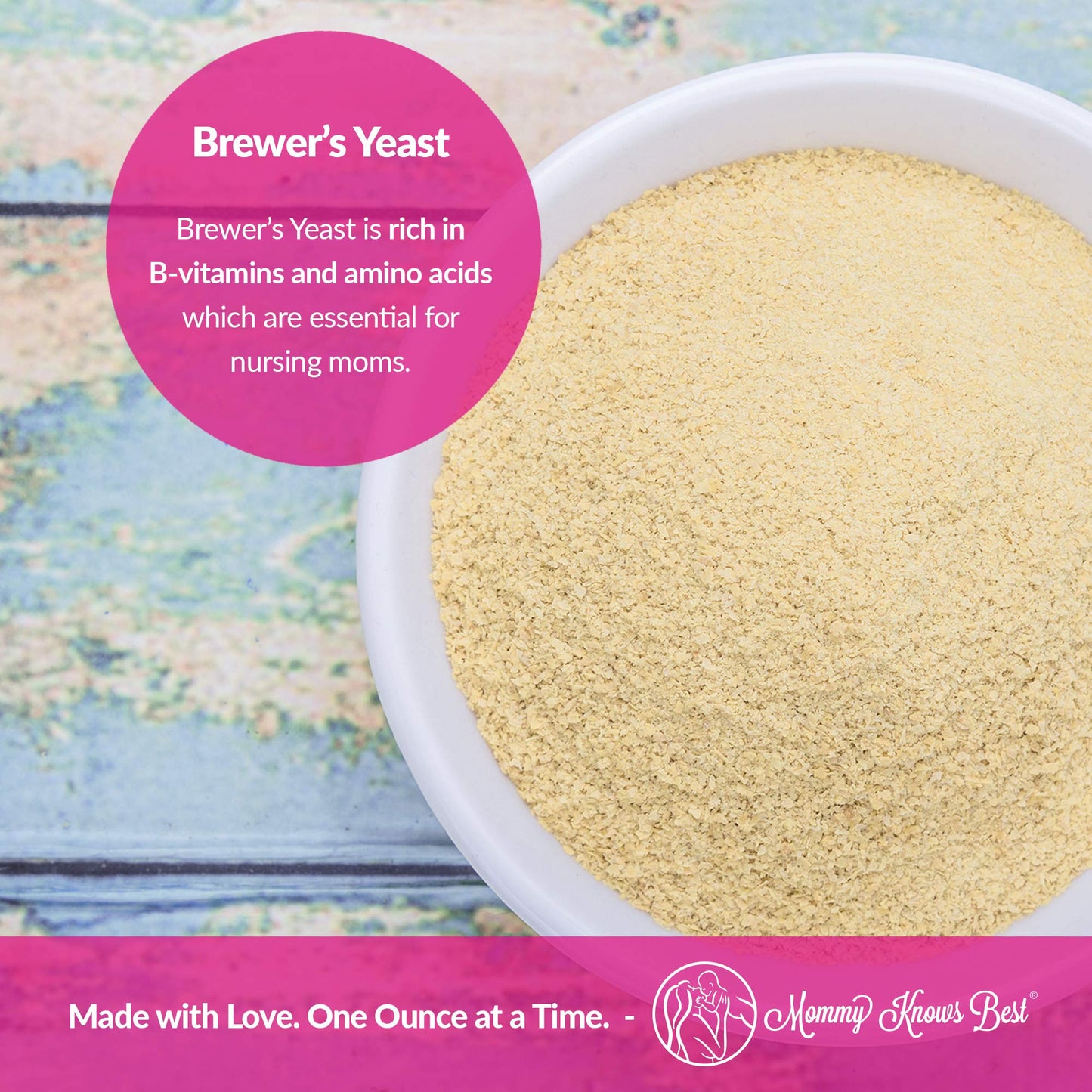 Mommy Knows Best Brewer's Yeast Powder for Breastfeeding Support, Gluten-Free, 15 oz