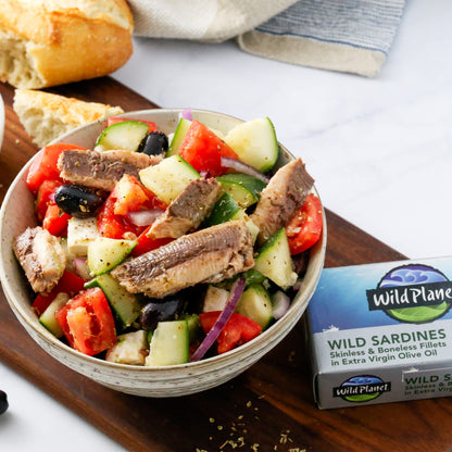 Wild Planet Wild Sardines in Extra Virgin Olive Oil, Lightly Smoked, Tinned Fish, Sustainably Wild-Caught, Non-GMO, Kosher, Gluten Free, 4.4. Ounce (Pack of 12)