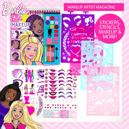 Horizon Group USA Barbie Makeup Artist Magazine, Create Your Own Hair & Makeup Looks Using 130+ Stencils, 180+ Stickers, Crayons, Pretend Makeup & More