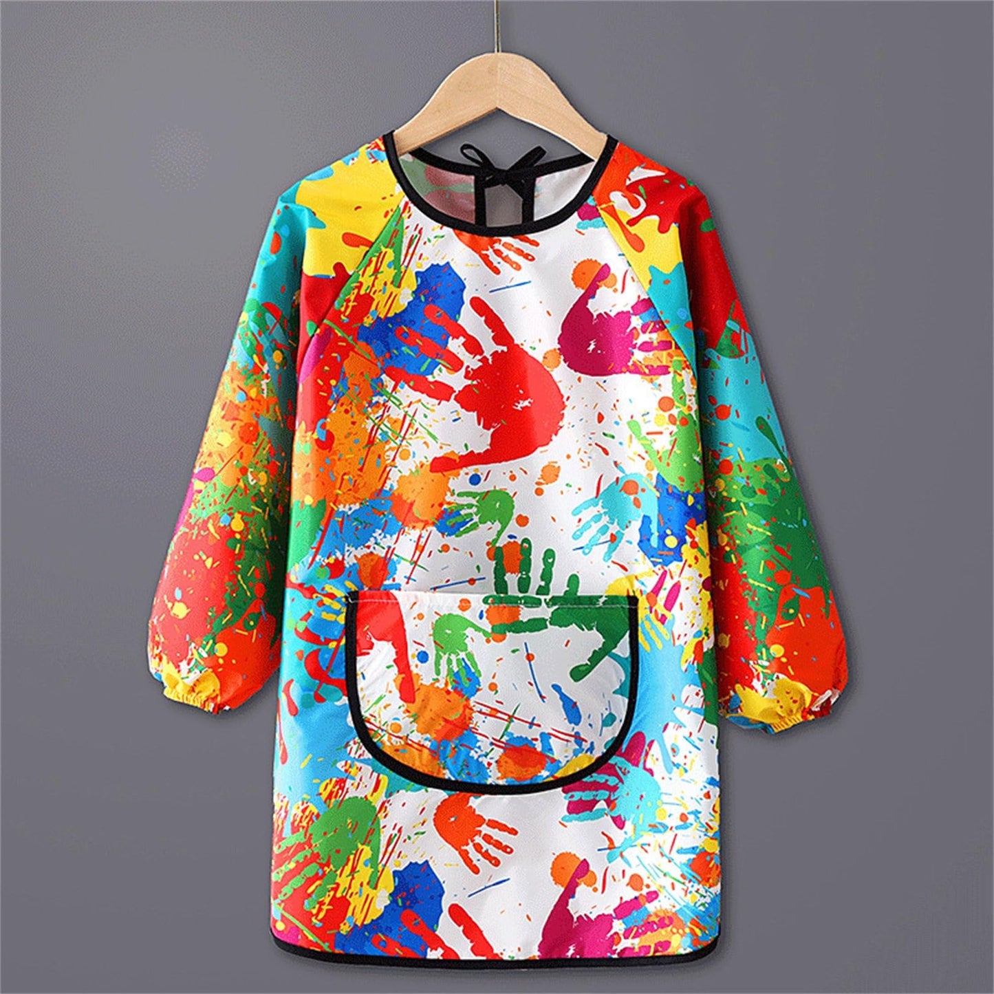 Kids Art Smocks Water Proof Painting Apron Smock Girls Boys Long Sleeve Knee Length Artist Smock Pocket