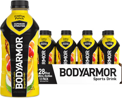 BODYARMOR Sports Drink Sports Beverage, Strawberry Banana, Coconut Water Hydration, Natural Flavors With Vitamins, Potassium-Packed Electrolytes, Perfect For Athletes, 12 Fl Oz (Pack of 8)