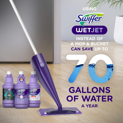 Swiffer WetJet Multi-Purpose and Hardwood Liquid Floor Cleaner Solution Refill, with Gain Scent (2 count, 42.2 fl oz each)