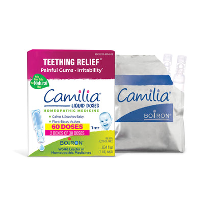 Boiron Camilia Teething Drops for Daytime and Nighttime Relief of Painful or Swollen Gums and Irritability in Babies - 30 Count