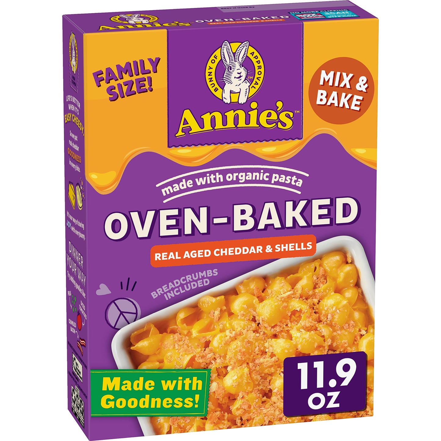 Annie's White Cheddar Shells Macaroni and Cheese with Organic Pasta, 6 oz (Pack of 12)