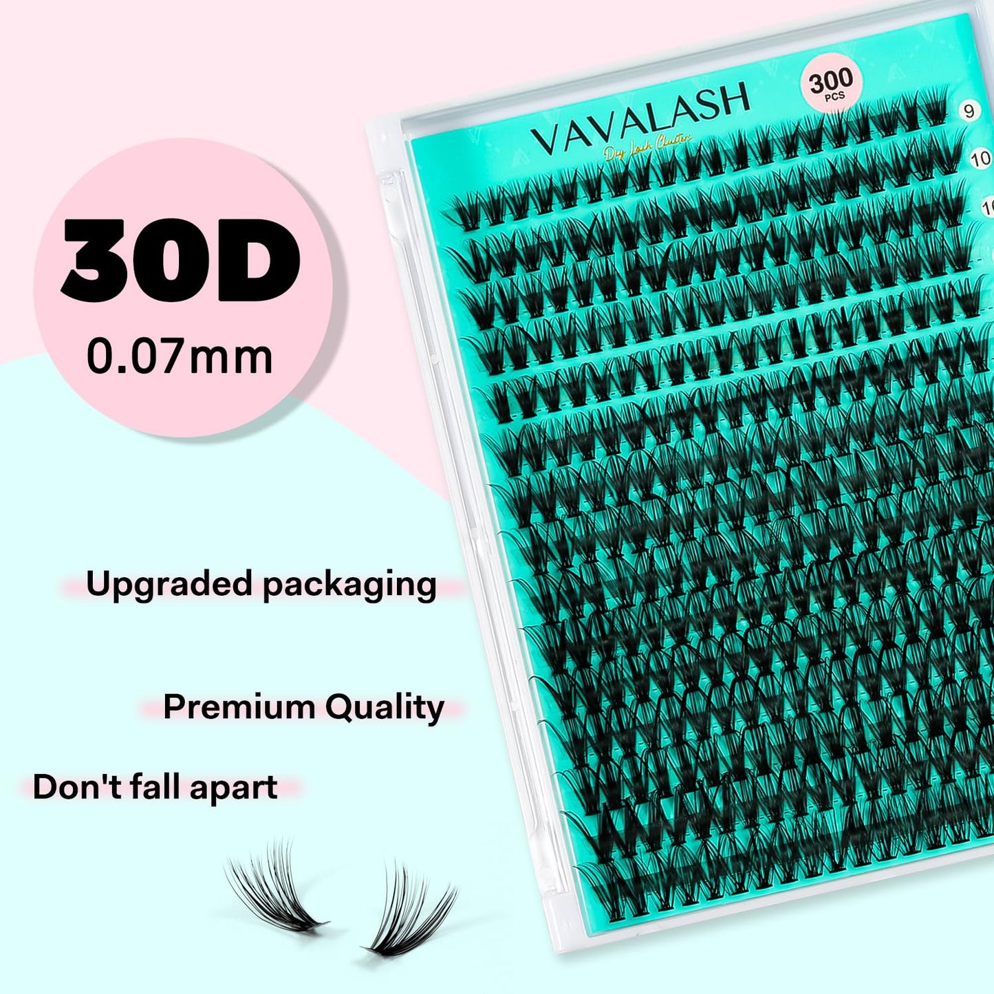 VAVALASH DIY Lash Extension Kit 280 Clusters Individual Lashes Kit 30D 40D 0.07D-10-16mm Lash Clusters, Lash Bond and Seal, Lash Tweezer for DIY Eyelash Extension at Home（Kit-30D+40D-0.07D-10-16MIX）