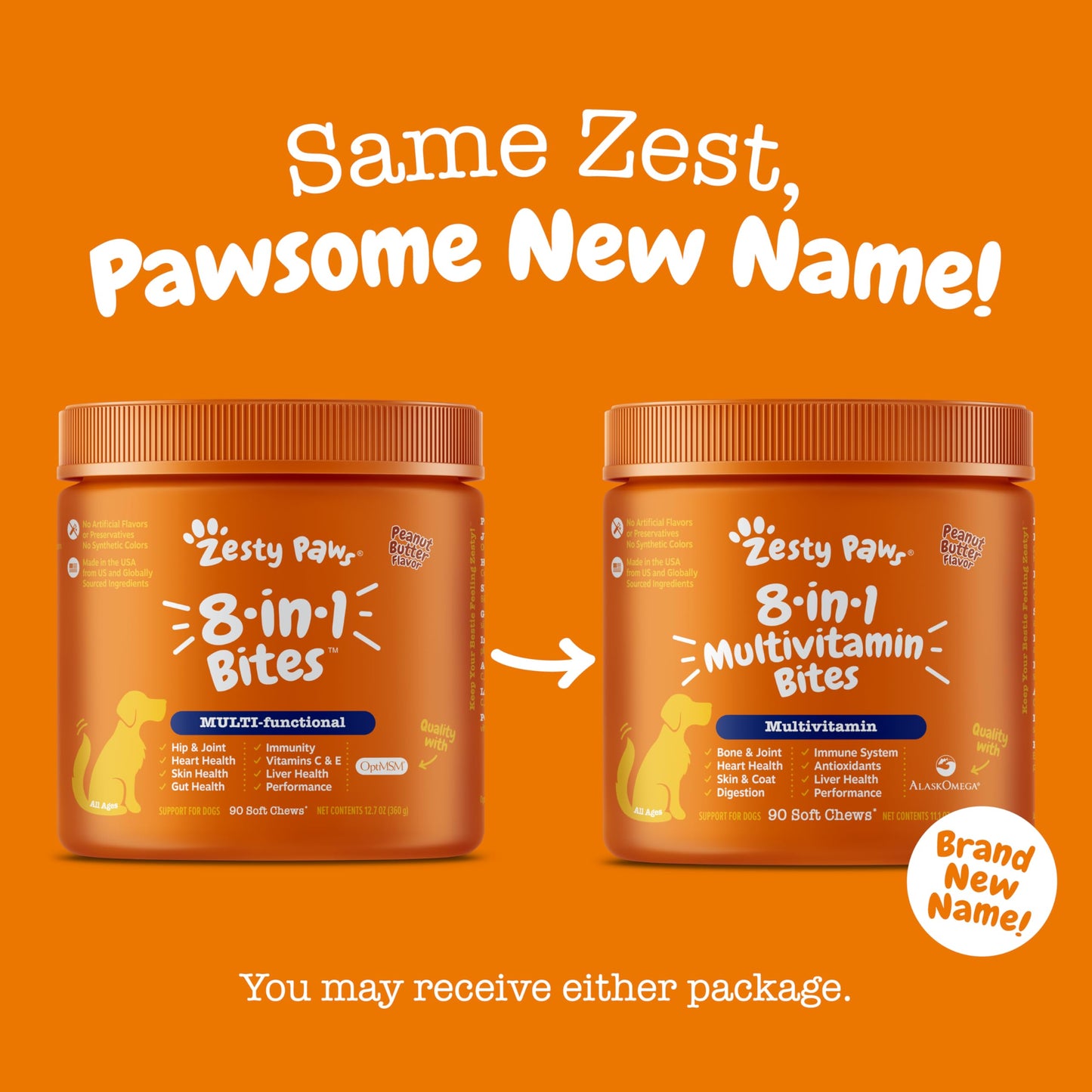 Zesty Paws Multivitamin Treats for Dogs - Glucosamine Chondroitin for Joint Support + Digestive Enzymes & Probiotics - Grain Free Dog Vitamin for Skin & Coat + Immune Health - Chicken Flavor - 90ct