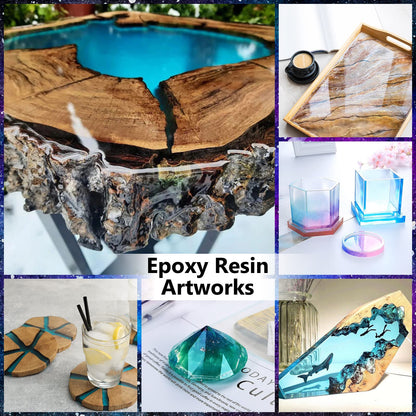 Epoxy Resin 1Gallon - Crystal Clear Epoxy Resin Kit - No Yellowing No Bubble Art Resin Casting Resin for Art Crafts, Jewelry Making, Wood & Resin Molds(1/2 Gallon x 2)