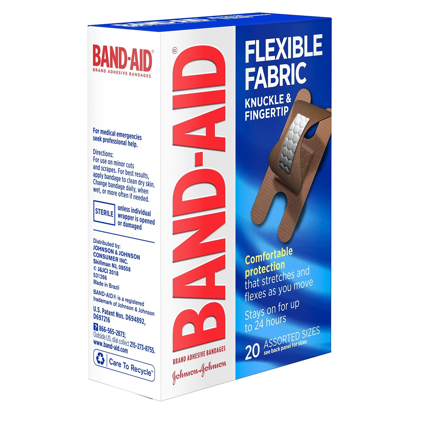 Band-Aid Brand Flexible Fabric Adhesive Bandages for Wound Care and First Aid, All One Size, 100 Count