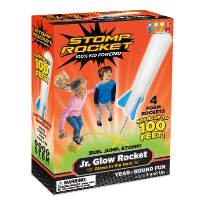 Stomp Rocket Jr Glow Rocket Refills - 3 Glow-in-The-Dark Rockets - Replacement Set for Soft Foam Rocket Launcher - Fun Outdoor Kids Toys Gift for Boys & Girls - Ages 3 & Up