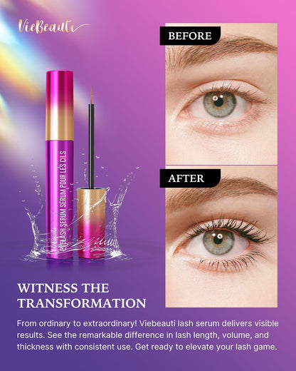 VieBeauti Premium Eyelash Growth Serum: Lash Enhancing Serum with Advanced Formula to Boost Longer Fuller and Thicker Luscious Lashes 0.1 Fl. Oz., Purple