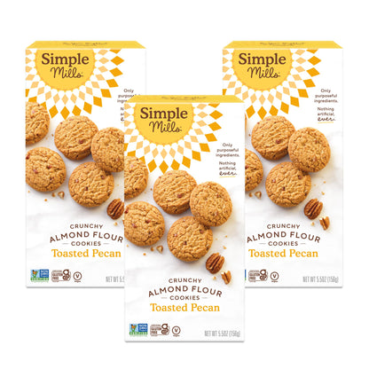 Simple Mills Almond Flour Crunchy Cookies, Chocolate Chip - Gluten Free, Vegan, Healthy Snacks, Made with Organic Coconut Oil, 5.5 Ounce (Pack of 1)