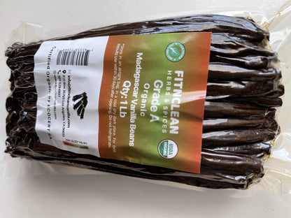 50 Organic Grade A Madagascar Vanilla Beans. Certified USDA Organic for Extract and all things Vanilla by FITNCLEAN VANILLA. ~5" Bulk Fresh Bourbon NON-GMO Pods.