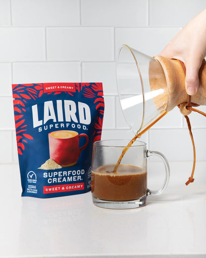 Laird Superfood Non-Dairy Superfood Creamer - Coconut Powder Coffee Creamer - Sweet & Creamy - Gluten Free, Non-GMO, Vegan - 16 oz. Bag, Pack of 1