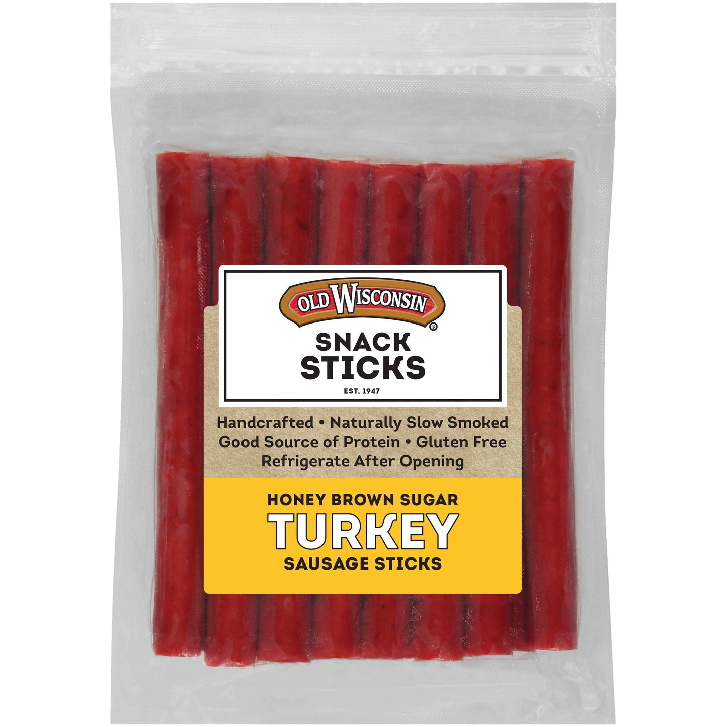 Old Wisconsin Turkey Sausage Snack Sticks, Naturally Smoked, Ready to Eat, High Protein, Low Carb, Keto, Gluten Free, 28 Ounce Resealable Package