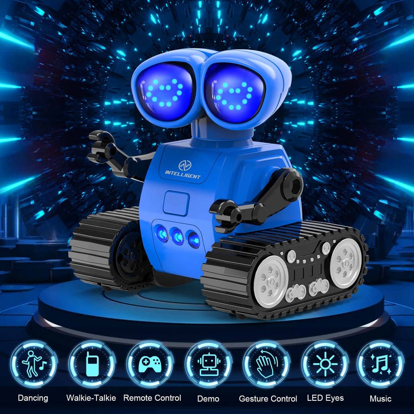 TOY Life Rechargeable Remote Control Robot Toys with Auto-Demonstration, Music & LED Eyes. Walkie Talkie Robot Toys for Kids 7 8 12, Kids Robot Toys Gifts for Boys Girls, Toddler RC Robot (White)