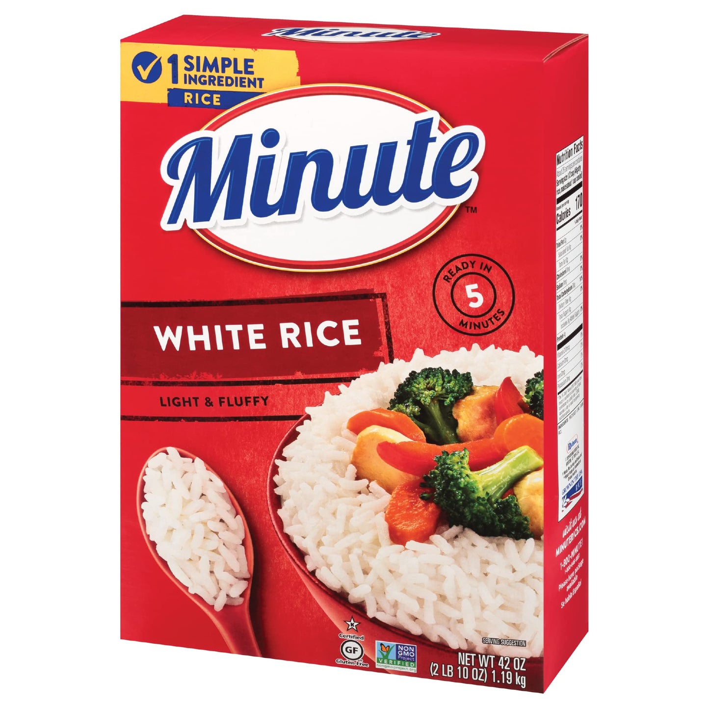 Minute White Rice, Instant White Rice for Quick Dinner Meals, 72-Ounce Box