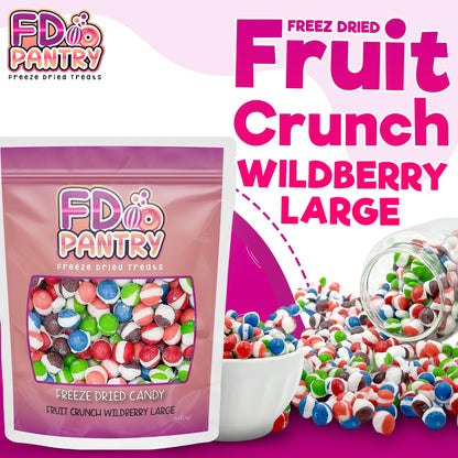 Fruit Crunch Original Candy Freeze Dried 16 oz 1 pound - Assortment Strawberry, Orange, Lemon, Grape, Lime Flavors Large 1lb Big Bag Pouch - Ideal Gift Snack 16oz