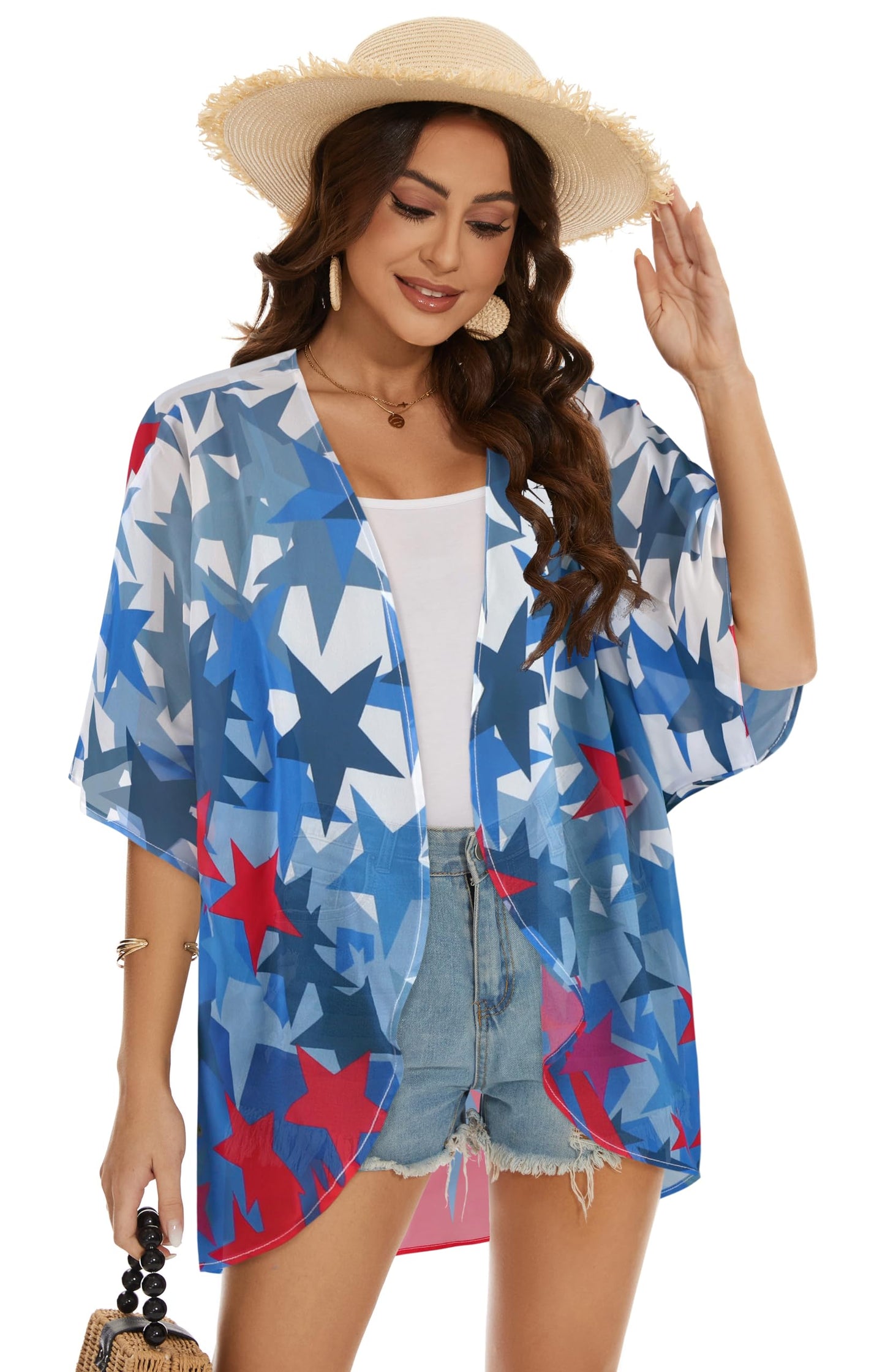 Womens Kimono Beach Cover Up Chiffon Cardigan Floral Tops Loose Capes